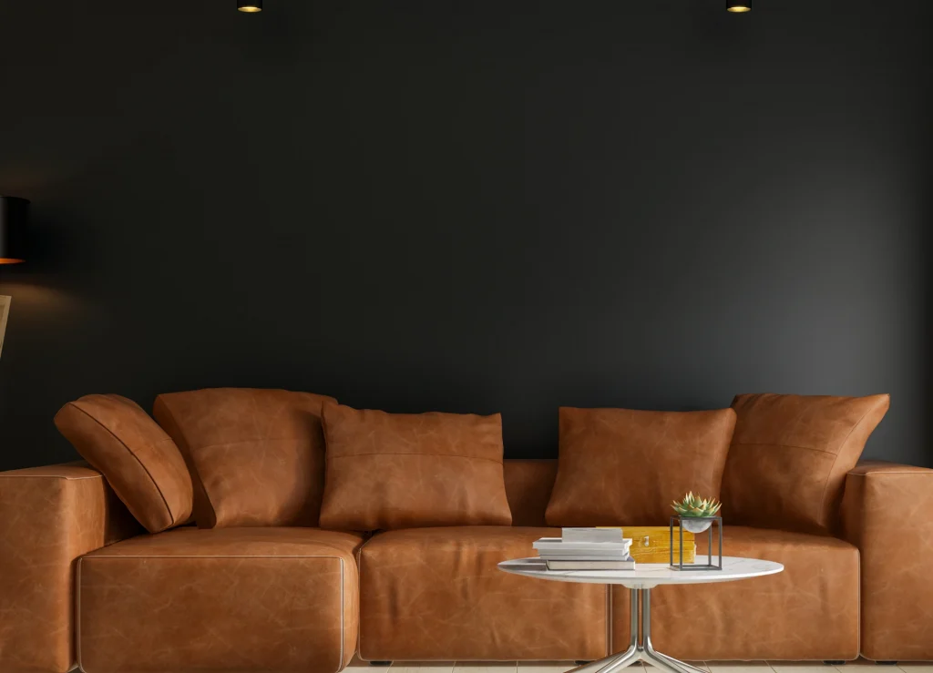 Brown Leather Couch 